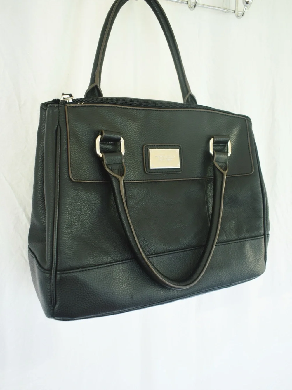 Classic Black Tignanello Leather Handbag
